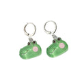 Silver Tone Colorful Acrylic Food and Animal Huggie Earrings view 5