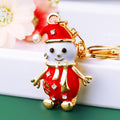 Christmas Snowman Hat and Stocking Keychains in Three Jeweled Designs view 1