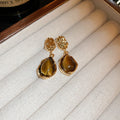 Brown Tiger Eye Look Vintage Stud Earrings in Six Designs view 6