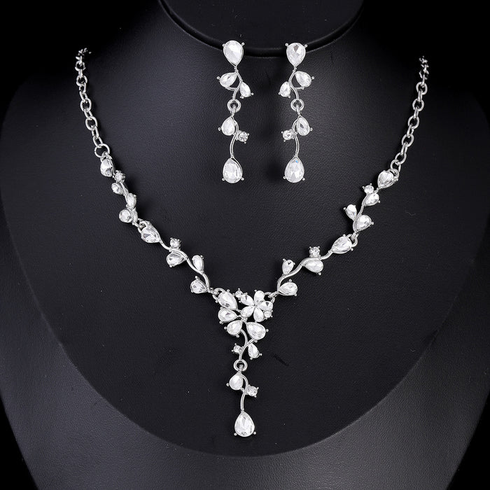 Blue Black Horse Metal Necklace and Earring Set Jewelry Set