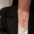 Cat Eye Roman Pearl Heart Flower CZ Necklace Four Styles view 4
