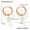 Gold Pearl Hoops