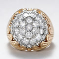 Domed Clear Stone Filigree Statement Ring In Gold Tone view 5