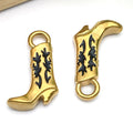 Enamel Stainless Steel Cowboy Hat Boot Cactus Gun Charm Pendant for DIY Necklace Jewelry
