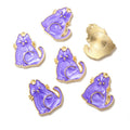 Gold Tone Enamel Cat and Crescent Moon Charms in Seven Styles view 9