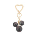 Glossy Sphere Trio Keychain Heart Clasp Metal Bag Charm view 5