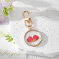 Gold Round Pressed Flower Resin Keychains Lobster Clasp 12 Styles view 8