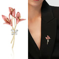 Three Bloom Enamel Bouquet Brooch in Four Soft Colors view 2