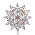 Marquise Crystal Snowflake Metal Brooch in Four Colors view 5