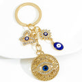 Gold-Tone Filigree Evil Eye Keychain with Rhinestone Charms view 3