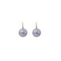 Gray Pearl Look Gold Tone Hook Earrings in Three Sizes view 5