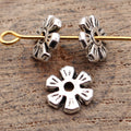 Two Finish Six Petal Flower Spacer Bead Metal Jewelry Making Component view 4