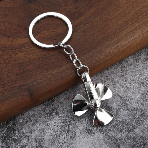 Creative Rotating Pinwheel Zinc Alloy Keychain Car Accessory Gift