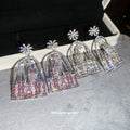 Crystal Castle Statement Stud Earrings Fashion Jewelry view 3