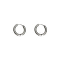 Silver-Tone Round Plain Huggie Hoop Earrings Multi Sizes view 5