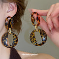 Tortoiseshell Open Link Drop Earrings Statement Jewelry view 2