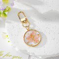 Gold Frame Resin Pressed Flower Keychains Lobster Clasp 7 Styles view 9