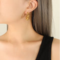 Gold U-Shape Wire Wrapped Coil Hoop Earrings Copper view 3