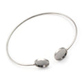 Slim Open Cuff Bracelets with Round End Pads in Two Styles view 6