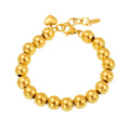 Hollow Ball Bead Bracelets Gold Steel Two-Tone Heart view 5