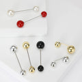 Seven Piece Double Ball Collar Pin Set for Jackets Scarves and Lapels view 2