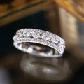 Silver Tone Marquise Center Pave Band Ring Sizes 6-10 view 1