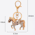 Rhinestone Horse Keychain Gold Tone Metal Charm 2 Styles view 4