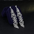 Silver Tone Crystal Scroll Chain Crystal Metal Dangle Earrings view 5