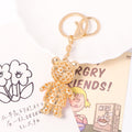 Rhinestone Bear Keychain Enamel Shirt Gold Clasp Three Colors view 4