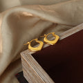 Polished Geometric Heart Hoop Earrings Gold And Steel Tones view 4