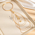 Gold and Silver Butterfly Chain Tassel Upper Arm Cuffs view 2