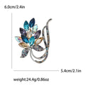 Faceted Crystal Leaf Bouquet Brooch in 2 Color Styles view 7