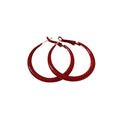 Red and Dark Green Resin Hoop Earrings in Three Sizes view 5