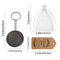 Black Round Wood Mama Keychain With Metal Ring, Two Package Styles view 2