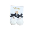 Bow Top Woven Ball Dangle Stud Earrings in Three Colors view 5