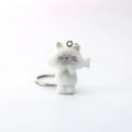 Flocked Resin Cat Keychains Holding Fish 6 Color Styles view 4