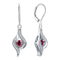 Silver Tone Spiral Drop Earrings with Ten Crystal Colors view 9
