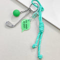 Braided Cord Keychain With Acrylic Chain And Sports Charm view 2