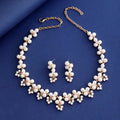 Black Silver Tone Pearl Crystal Collar Crystal Metal Necklace view 2