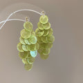 Layered Disc Cluster Earrings in Green and Rainbow Colors view 7