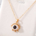Gold and Silver Tone Geometric Evil Eye Pendant Necklaces view 4