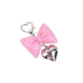 Faux Leather Bow Keychain with Heart-Shaped Lobster Clasp Charm view 5