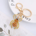 Rhinestone Spider Keychain Gold Clasp Three Color Options view 2