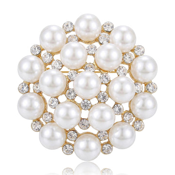Clustered Pearl Snowflake Brooch Decorative Lapel Pin