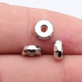 Faceted Disc Small Hole Metal Spacer Beads in Two Finishes view 3