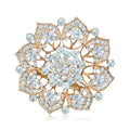 Layered Crystal Flower Brooch for Jackets Scarves and Coats view 5