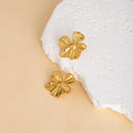 Thirty-Five Gold Tone Floral and Sculptural Stud Earrings view 4