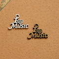 I Love Music Script Alloy Pendant Charm in 3 Finishes view 1