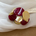 Acrylic Marbled Disc Stretch Bracelets Gold Plates 12 Colors view 8
