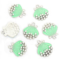 Pearl Trimmed Shell Charms in Seven Colors and Two Tones view 9